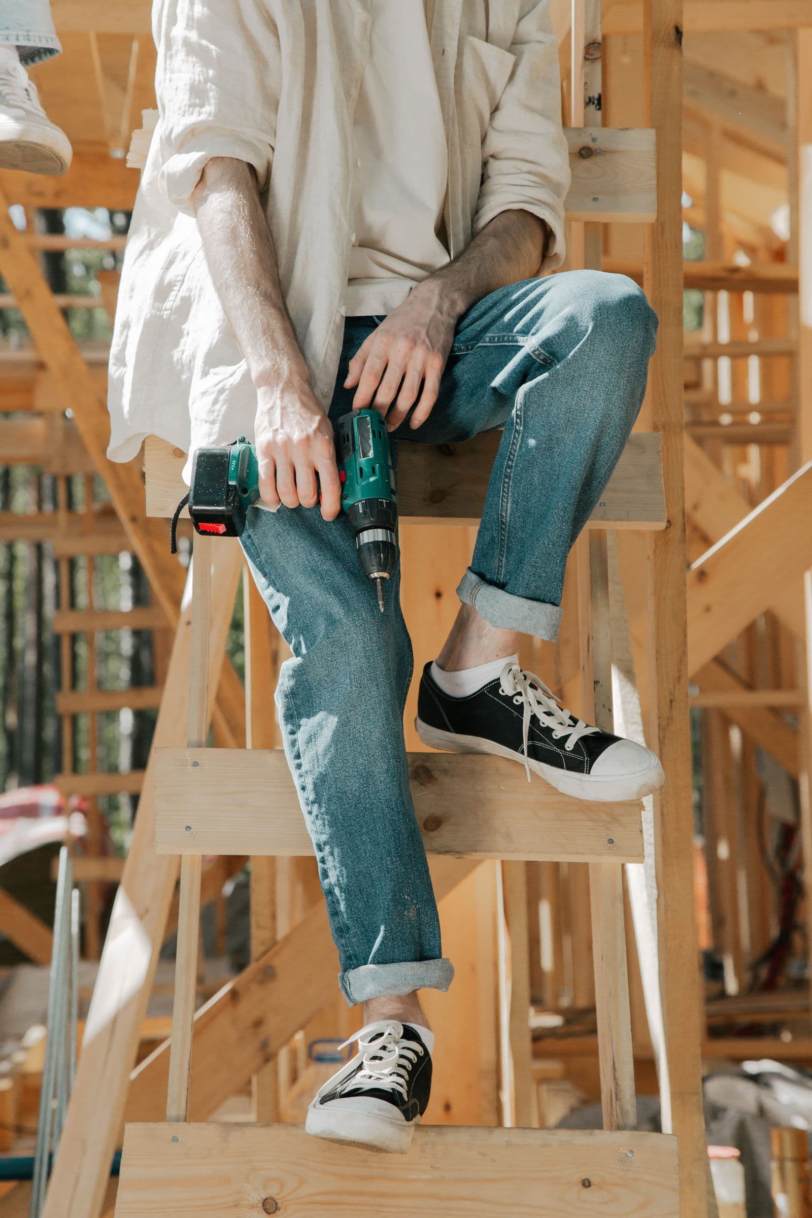 Handyman holding a power drill